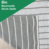 Bio-Baumwolle STrickdecke i love you mit Namen bestickt