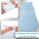 Schlafsack mit Namen Pirat Rückseite, Reißverschluss und Köpfe Detailansicht