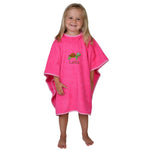 Poncho mit Namen und Motiv pink