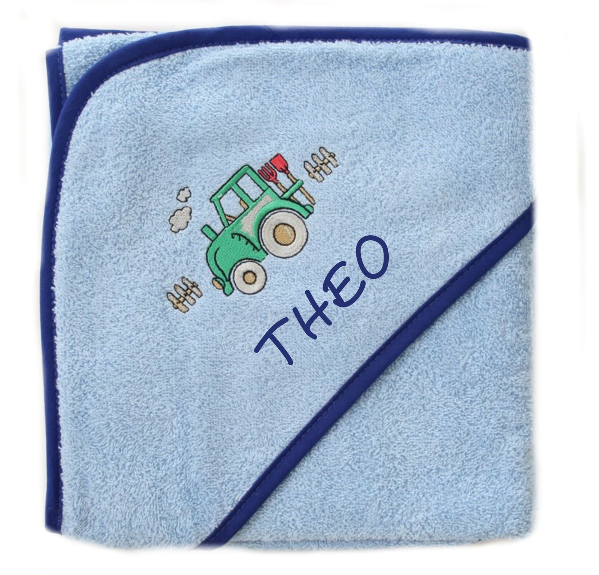 Kapuzenhandtuch Traktor mit Namen