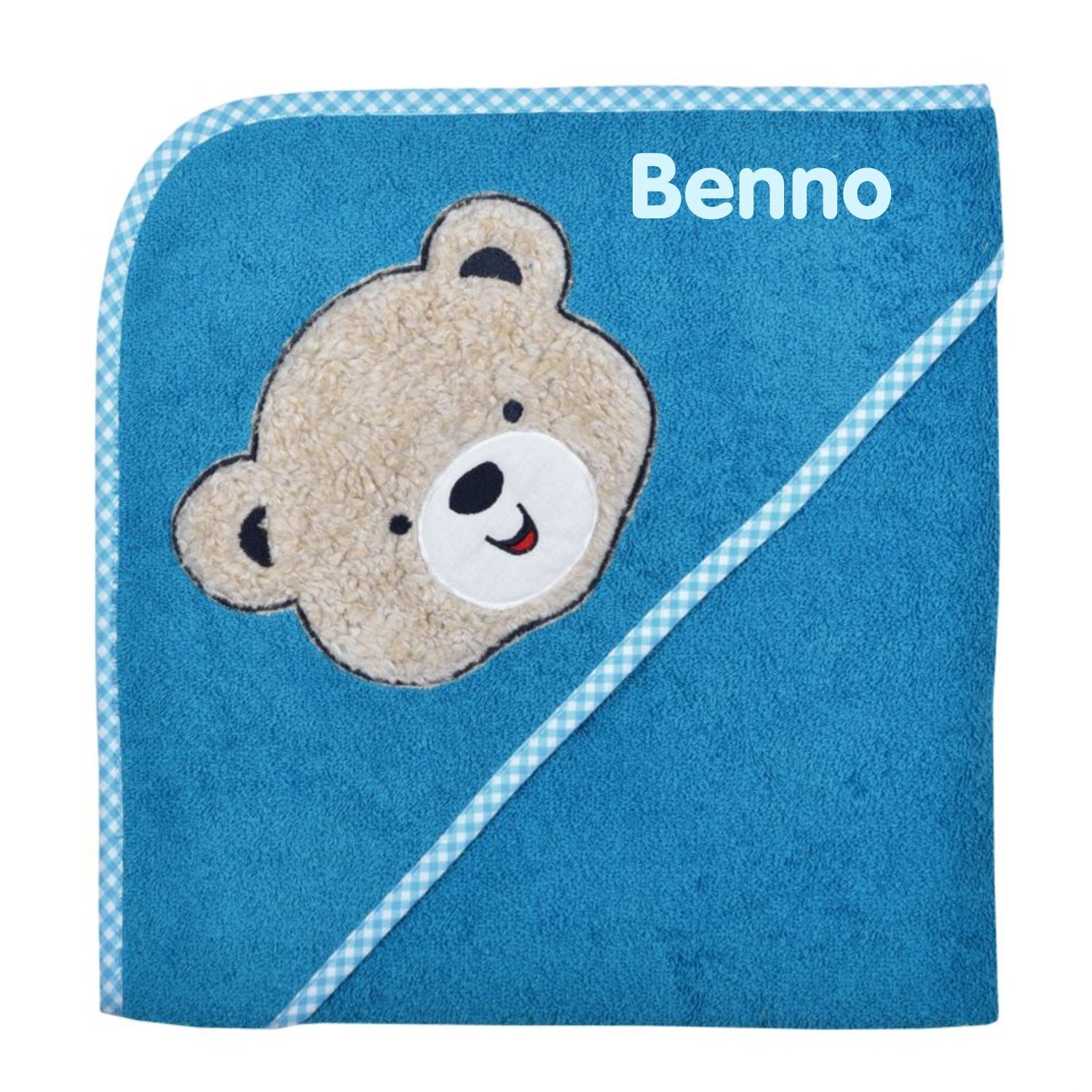 Teddy Gesicht Babyhandtuch mit Namen