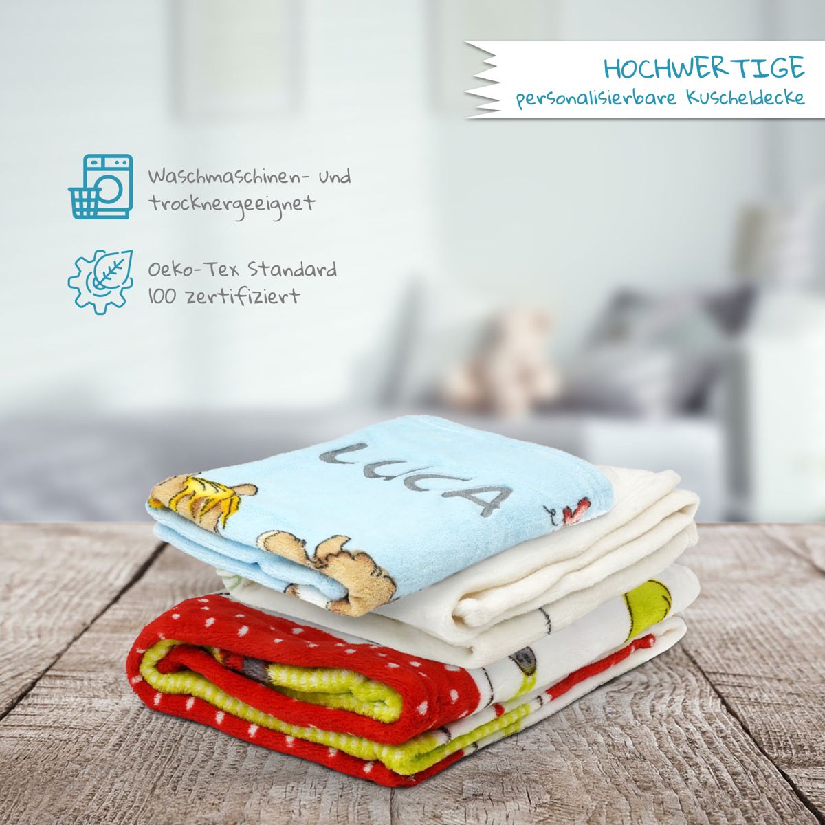 Kuscheldecke Motive mit Namen