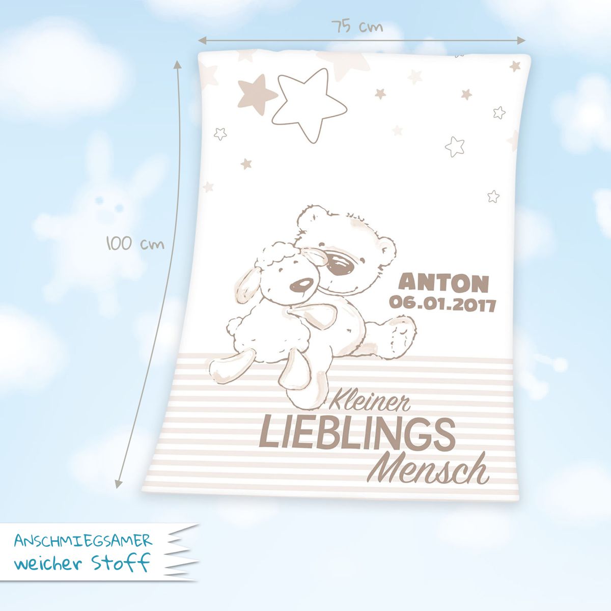 Lieblingsmensch Babydecke Maße